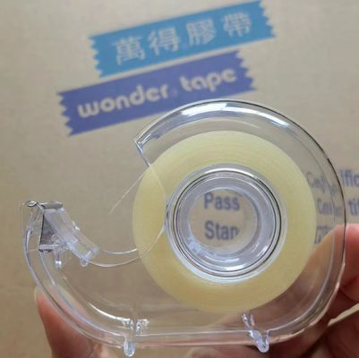 Tape de papeterie BOPP transparente de 18 mm de largeur jaune pour les projets