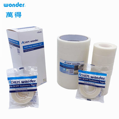 Tape de papeterie BOPP transparente blanche mate 50 mm pour l'étiquetage