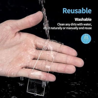 Ruban adhésif à double face nano Lavable, solide, collant, réutilisable, transparent, pour les bandes de montage industrielles ménagères, dans des emballages en ampoules