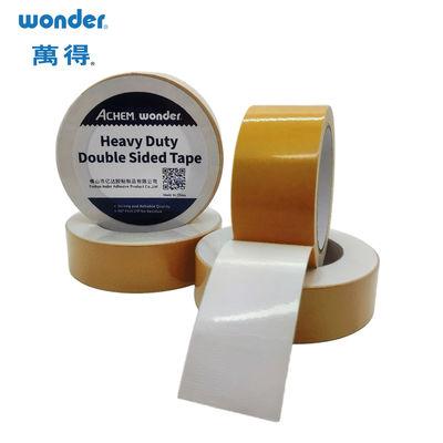 Ruban adhésif double face auto-adhésif avec base en tissu tissé et adhésif thermofusible pour une forte adhérence